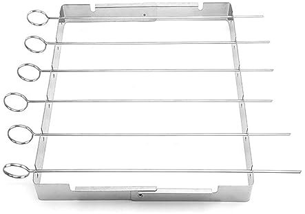 Itkcozcg Arredamento per la casa, set di spiedini per barbecue in acciaio inox, pieghevole, semplice griglia per barbecue all'aperto, feste, facile da usare