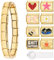 Kunoli Italienisches Charm Armband Gold, 8 Charms Set, DIY 9mm Abnehmbare Module für Armbänder, für Damen Mädchen (D)