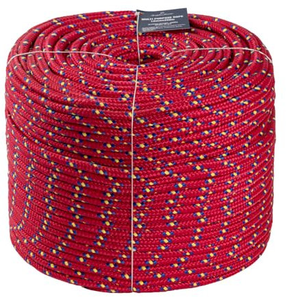 Douglas Marine Cima Rossa Ø 12 millimetri in Polipropilene da 250 metri - 16 Capi Multiuso, Resistente e Galleggiante - Ideale per Ormeggio, come Corda Generica, Passamaneria e Delimitazione