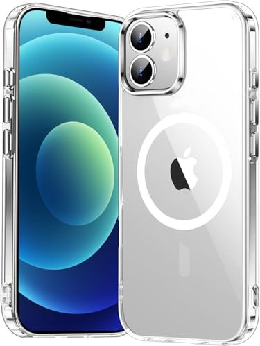 Temdan for iPhone 12 Mini Case Clear, [Compatible with Magsafe][Anti-Yellowing][Military-Grade Protection] Shockproof Slim Phone Case Cover, Clear
