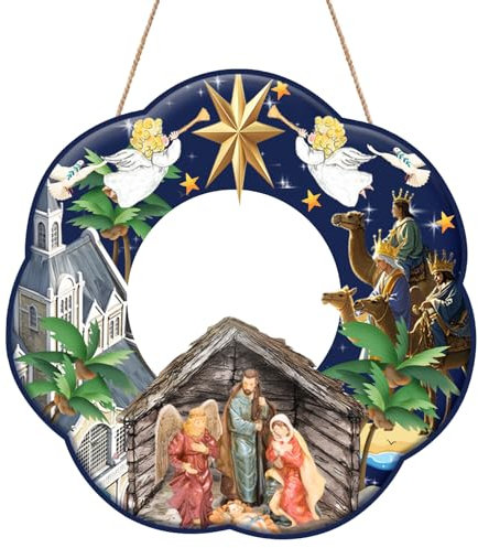 Letrero de Corona navideña de Familia, Suministros para Coronas navideñas para Puertas, Decoraciones navideñas Colgantes, Decoraciones para Puertas de Entrada para Festivales