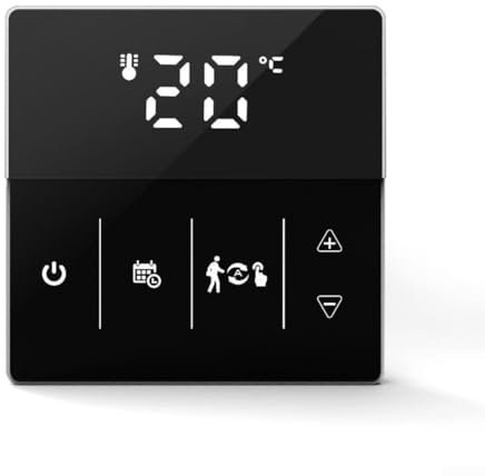 Advokingtap Smart WiFi Thermostat With Remote App Voice Control Temperature Controller For Gas Boiler Electric Floor Heating System(Black 16A)