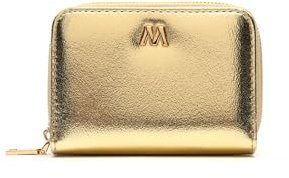 MISAKO Artis Petit Porte-Monnaie avec Finition métallique - Petit Portefeuille pour Femme - Spacieux et résistant Artis Doré 8 X 11 X 3 cm