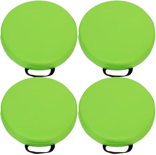 Stuhlkissen, Bodenkissen mit Griff, Sitzkissen aus Kunstleder & Schaumstoff mit Reißverschluss, Pflegeleicht Rund, Stapelbar for Leichtes Verstauen, Bunt in 16 Farben(1,4pcs:40x5cm/14x2in)