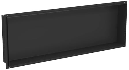 Mexen Einbauregal ohne Kragen 90x30 cm aus Edelstahl X-Wall-NR - Schwarz - 1971903010