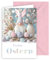 KE - Osterkarte mit Wichtel und Hasenohren, bunte Eier, mit Umschlag, Motiv: Flamingo, Format: B6