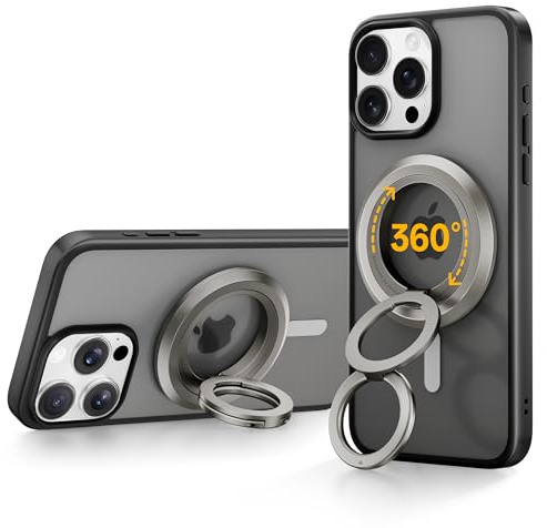 SYNCWIRE Phone Ring Holder Grip for MagSafe, 360° Rotation Magnetic Cell Phone Grip Stand Two-Sided Magnetic Compatible with iPhone 17 16 15 14 13 12 Pro Max fits MagSafe Accessories