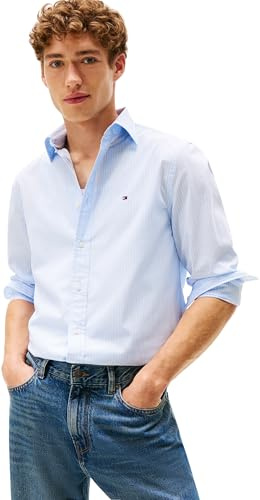 Tommy Hilfiger Herren Core Hairline Poplin Rf Shirt Mw0mw41399 L/S Shirt (1er Pack)