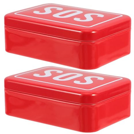 TOYANDONA 2er-packung Outdoor-reisezubehör Erste-hilfe-behälter Erste-hilfe-set Für Hunde Kreuzfahrtschiff Essentials Mini- Und Kompakter Aufbewahrungsbehälter Rot Weißblech