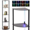 Warmiehomy LED Floor Lamp with Shelves, 5 Layers Dimmable Modern Standing Lamp with rotatable Poles, Remote&App Control, RGB Floor Lights, Black Wooden Floor Lamps Tall Tamps for Living Room Bedroom