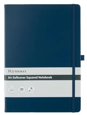 Ryman A4 Soft Cover Squared Notebook (Navy)