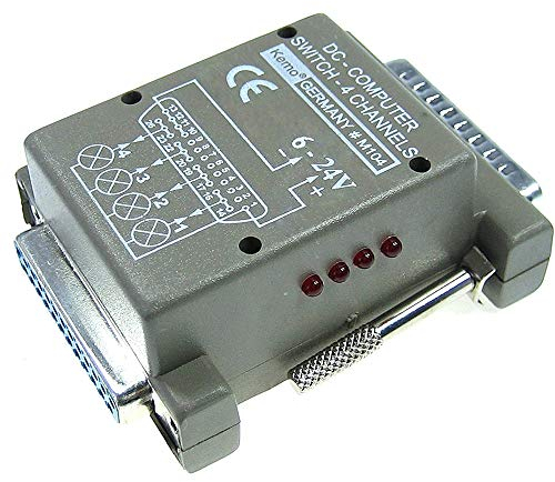 Kemo M104. 4 Kanal Computer Schalter. Zum Schalten von bis zu 4 verschiedenen Geräten, Lampen oder Motoren nach Computerprogramm. Betriebsspannung von 6 - 24 V/DC