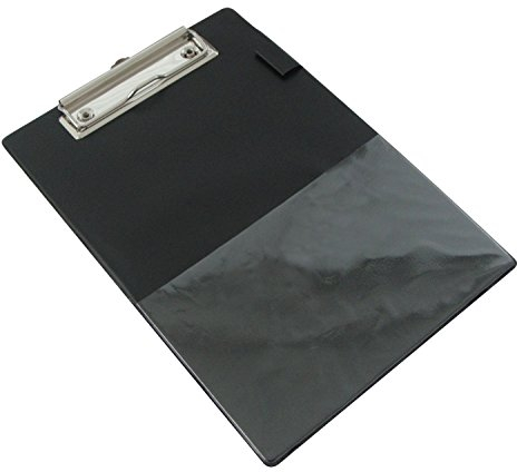Rapesco Porte-Bloc Standard avec Pochette A5 Recouvert en PVC (Lot de 10) Noir