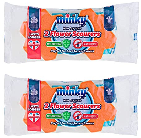 Minky Power Flower Sponge Scourers (2) - Pack of 2