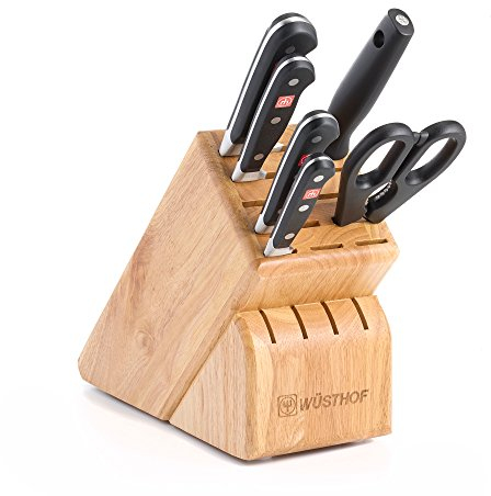 Wusthof Classic - Juego de 7 bloques de cuchillos naturales
