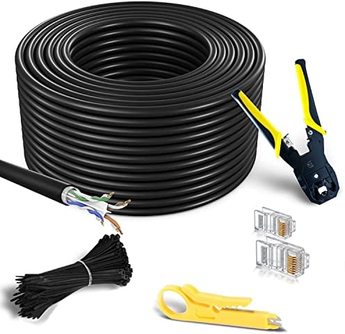MutecPower cables CAT6 impermeables para exteriores de 100 m - CCA - Cable de red ethernet para soterramiento directo - 250 MHz - 100 metros
