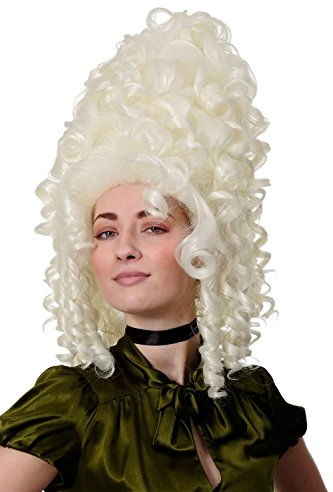 WIG ME UP - Qualitätsperücke Perücke Rokoko Barock turmhoch weiß weißblond GFW1650-613A Länge: ca. 55 cm