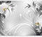 Papier peint murando panoramique nature 350x256 cm - Revêtement mural décoration pour chambre salon - Design unique et moderne - Marron gris jaune - Fleurs nature orchidées plantes b-A-0060-a-b