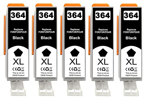 5er Multipack nur Black Druckerpatronen kompatibel für HP 364XL 364 Patronen für HP Deskject 3520 3070A Photosmart 5510 5515 5520 5525 7510 7520 6510 6520 b110a b109a Officejet 4620 4622