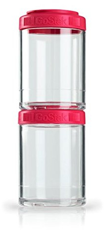 BlenderBottle GoStak Behälter zum Aufbewahren von Protein, Eiweiß, Pulver, Vitaminen und mehr- 2Pak 150ml (2x150ml), pink