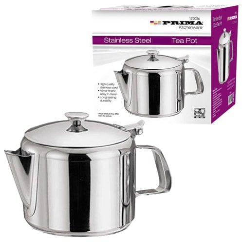 BARGAINS-GALORE Stainless Steel 16oz Tea Pot - Coffee Kitchen Flip Lid Handle Restaurant Hotel | Tea Filter For Kitchen Café Hotel Restaurant And Office