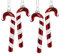 Hänger 'Zuckerstangen' 4er Set, glänzend rot weiß 12 cm Glas Baumschmuck Weihnachten Christbaumschmuck