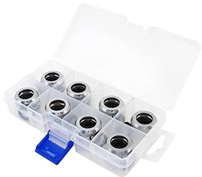 XSPC Kompatibler Anschluss G1/10.2 cm auf 14mm Hardtube, Chrom - 8 Stück