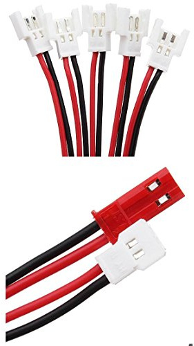 Lipo Akku Universal Ladekabel Splitter 1x Molex und 1x JST Stecker auf 5X 2PIN 1S 3,7V Molex Stecker Modellbau für RC Copter, Drohne, Flugzeug