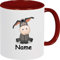 Shirtinstyle Kindertasse, Teetasse, Tasse, Esel mit Wunschnamen, Wunschtext, Spruch, Kinder, Tiere, Natur, Kaffeetasse, Pott, Becher, Farbe Burgundy
