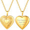 FOCALOOK Damen Collier 18k vergoldet personalisiert Herz Medaillon zum Öffnen Vintage Muster Herz Anhänger Halskette für Foto Bilder Floating Locket Modeschmuck für Valentinstag Muttertag