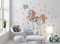 Wandaufkleber Einhorn Pastellfarben Wandbild I Sterne Kinderbilder Junge Kinderzimmer Mädchen Aufkleber Osomhome os2001 (120 x 120 cm)