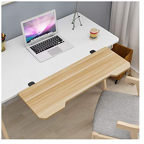 Poggiapolsi per scrivania Prolunga Ergonomica per Scrivania, Tastiera da Tavolo Pieghevole in Legno E Piastra di Supporto per Mouse con Morsetti, Spessore Regolabile 7 Cm, Carico 30 kg, 3 Dimensioni