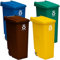 Pack reciclaje 4 Contenedores - cubo de basura Wellhome Reciclo 110L/u cerrado:Azul(Papel y cartón)-Verde(Vidrio)-Marrón(Orgánico)-Amarillo(Plásticos)