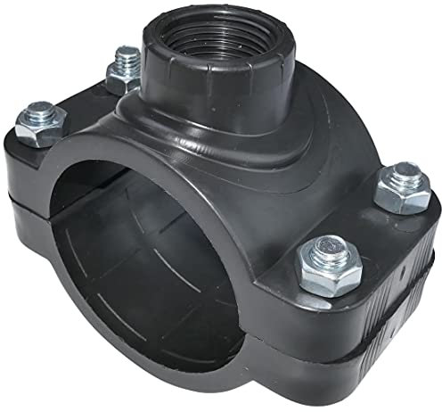 Aerzetix - C51869 - Collare di Presa per Tubi Ø63 - Filettatura 3/4'' - con 4 bulloni - Fascetta di derivazione per Tubi secondari