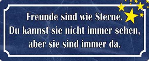 Metall Schild 27x10cm Freunde sind wie Sterne Sprüche Blechschild Blechschild