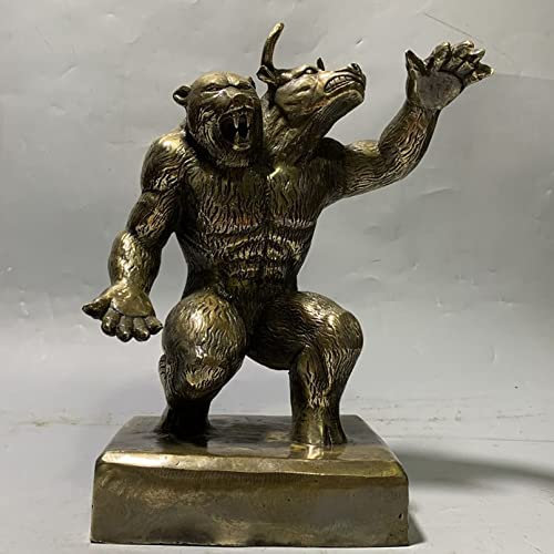 Cutfouwe Messing Bull Fighting Bär Statue,Sind Aus Massivem Messing, Echte Kapitalisten Und Aktienhändler,Bronze,Style 2