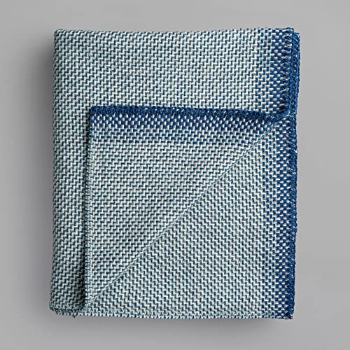 RØROS TWEED - UNA Mini - Wolldecke aus norwegischer Lammwolle - Design von Anderssen & Voll - Deckenmaße: 100 x 150 cm (3854-M - Blue)