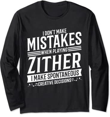 Zither Player Musikinstrument Musik Zither Langarmshirt