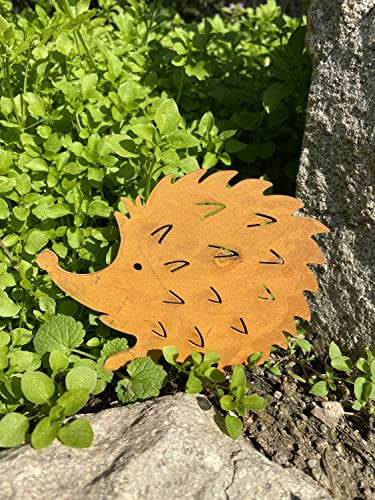 Rostalgie Edelrost Igel mit Schraube für Holz - Höhe 12,5 cm