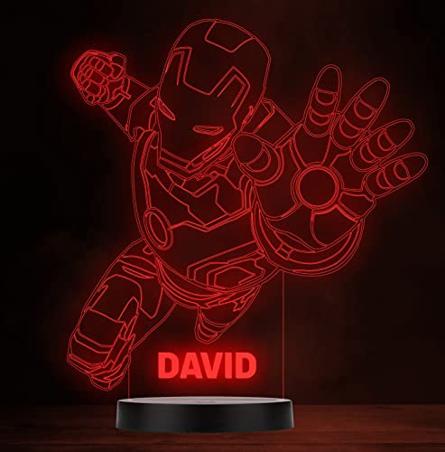 3D Effect Iron Man in Action Superhero Colour Change Lamp Night Light