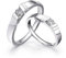 AMDXD Echt Ringe Diamant 0.25ct, 1 Paar Verlobungsring Platin Klassiker Design Trauringe Partnerringe Eheringe, Damen 54 & Herren 67