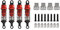 4 Stück 64mm/2.5 Zoll RC Auto Stoßdämpfer Aluminium Legierung Material Stoßdämpfer Dämpfer mit Stoßdämpferhalterung für WPL RC Car Upgrade Teile(Rot)