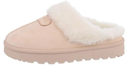 Ital Design Damenschuhe Freizeitschuhe Hausschuhe, LX23-003-, Textil, Beige, Gr. 38