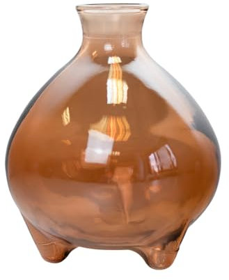 Fuchs Design PureCycle Granada Blumenvase braun Ø14,5 x18 cm, aus recyceltem Glas