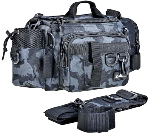 YUEMING Bolsa de Pesca de Carpas, Bolsas de Aparejos de Pesca con Correa, Bolsa de Transporte de Camuflaje para Pesca para Exteriores para Guardar Accesorios de Pesca