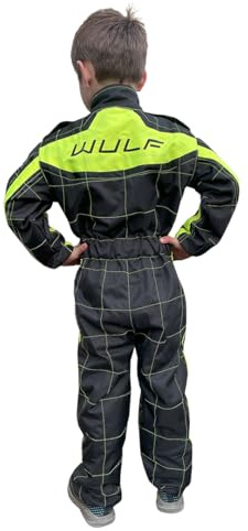 Wulfsport Children Kids Race MX Motocross Motorbike Suit Clothing Quad Bike - Black Yellow