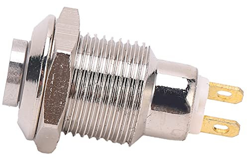 YWBL-WH Wasserdichter Rastender Druckknopf, Rastender Druckknopfschalter, 3 V 10 Mm Momentan-Druckknopf aus Metall mit Hoher Drucktaste für Elektronische Komponenten