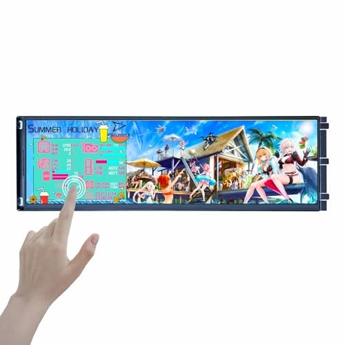 VSDISPLAY Y70 PC Case Monitor,14.5 inch 2560x720 2K IPS Touch LCD Monitor,USB C Video input