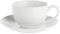 LA Porcellana Bianca Essenziale Tazza Colazione Cappuccino con Piattino 350ml Bianco