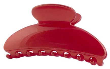 Righe e Pois - Pinza per capelli ovale in plastica colorata cangiante da 9 cm - mollettone per capelli da donna, colori vivaci, plastica ABS di alta qualità - confezione da 1 (Rosso)